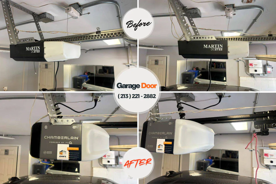 Before and after: garage door repair Dunkirk, IN